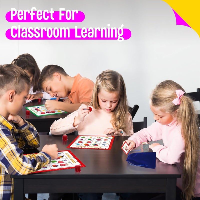 SpriteGru Family Bingo Game, Alphabet Animal Sight Word and Number Bingo Board Game, Counting and Matching Skills Classic Educational Game for Kindergarten and Preschool Kids, Perfect for Home and Classroom - Image 5